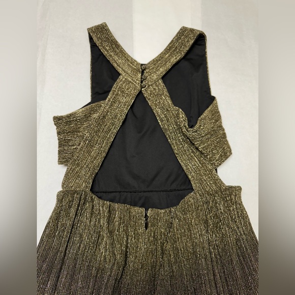 NWOT;BCBG Maxazria Pleated Metallic Evening Gown - Picture 7 of 12